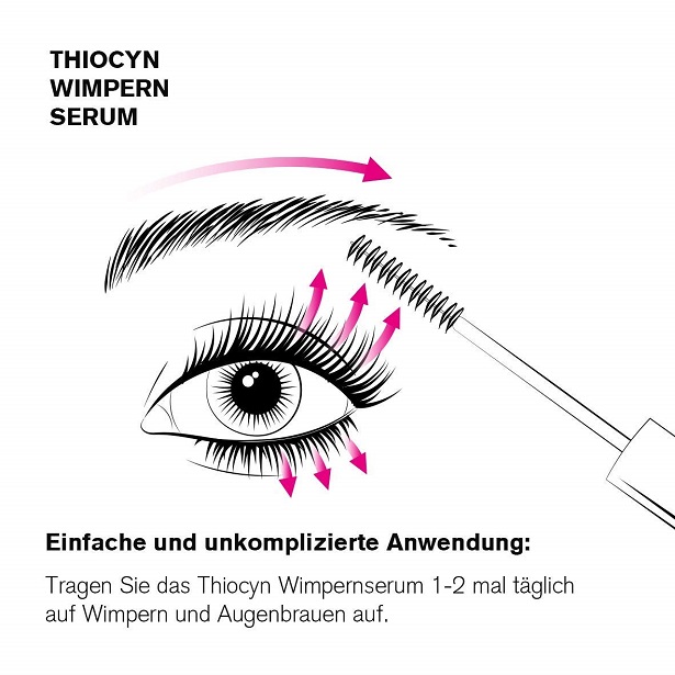 Anwendung Thiocyn Wimpernserum
